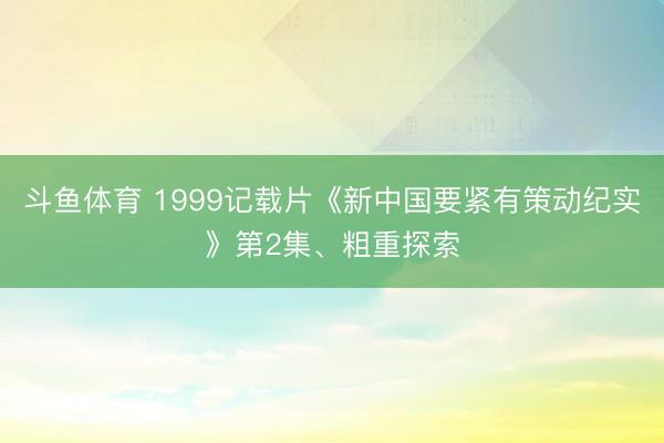 斗鱼体育 1999记载片《新中国要紧有策动纪实》第2集、粗重探索
