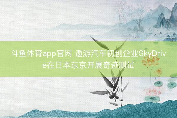 斗鱼体育app官网 遨游汽车初创企业SkyDrive在日本东京开展奇迹测试