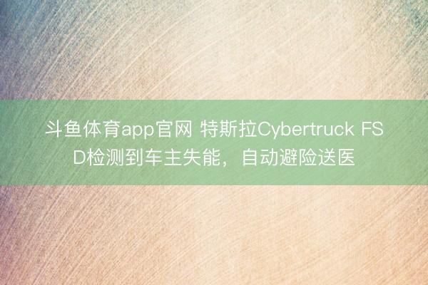 斗鱼体育app官网 特斯拉Cybertruck FSD检测到车主失能，自动避险送医
