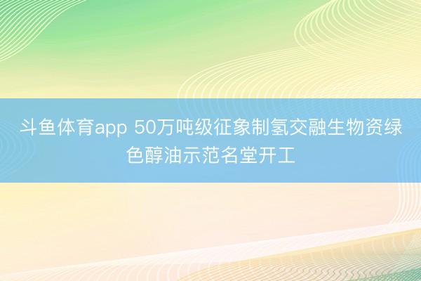 斗鱼体育app 50万吨级征象制氢交融生物资绿色醇油示范名堂开工