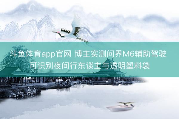 斗鱼体育app官网 博主实测问界M6辅助驾驶 可识别夜间行东谈主与透明塑料袋