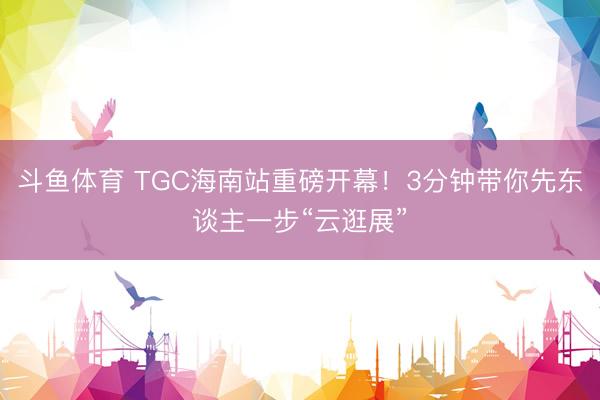 斗鱼体育 TGC海南站重磅开幕！3分钟带你先东谈主一步“云逛展”