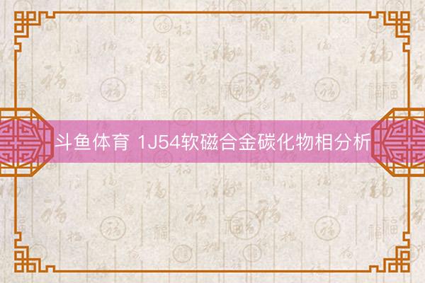 斗鱼体育 1J54软磁合金碳化物相分析
