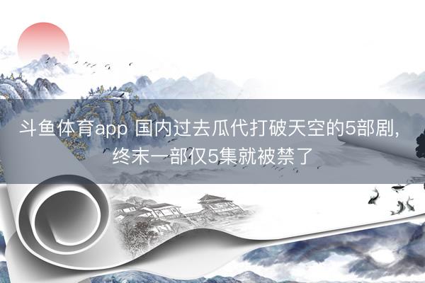 斗鱼体育app 国内过去瓜代打破天空的5部剧， 终末一部仅5集就被禁了
