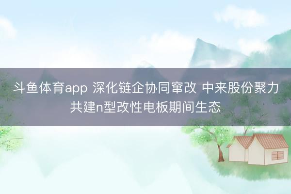 斗鱼体育app 深化链企协同窜改 中来股份聚力共建n型改性电板期间生态
