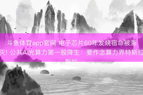 斗鱼体育app官网 电子芯片60年发烧宿命被澌灭! 公共AI光算力第一股降生：要作念算力界特斯拉